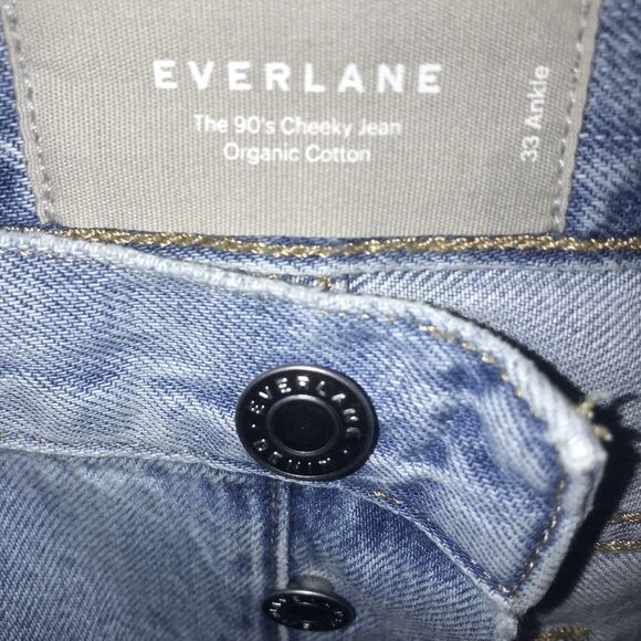 Everlane 90s Cheeky Straight Jean 33 Ankle Straight Vintage Sunbleached Blue ** - Picture 8 of 16